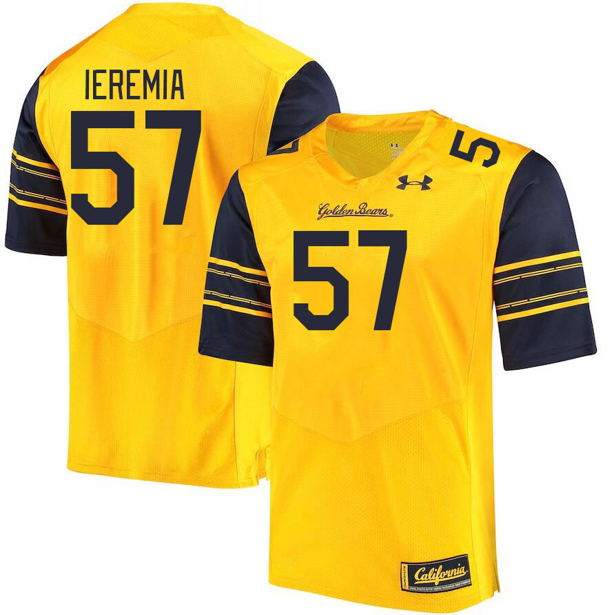 Men #57 Ieremia Ieremia California Golden Bears College Football Jerseys Stitched Sale-Gold